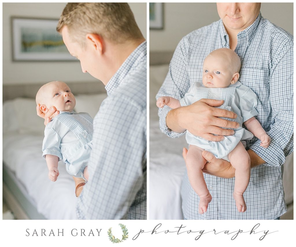 Blue and white Tallahassee newborn photography