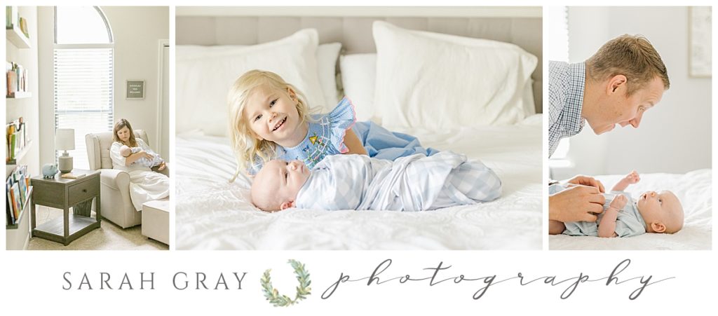 Blue and white Tallahassee newborn photography