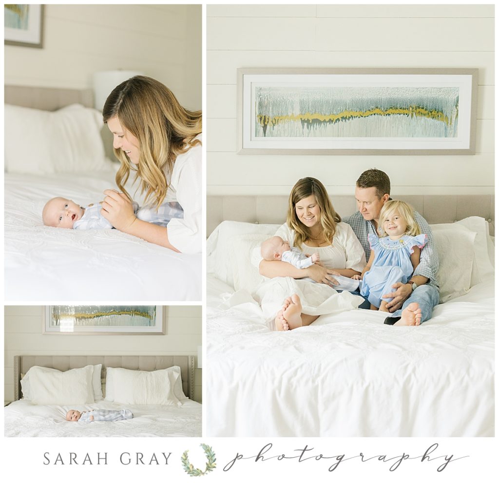 Blue and white Tallahassee newborn photography